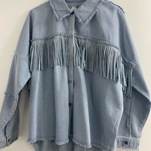 Denim Jacket/Shirt from Zara with Shiny Fringe